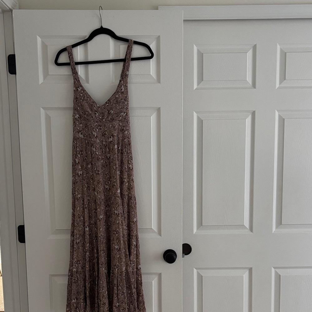 Brown Sleeveless Maxi Dress